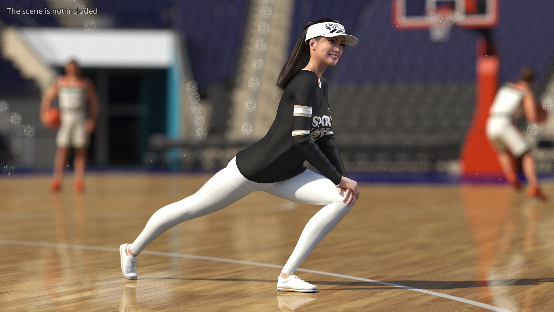 Asian Woman in Sportswear Rigged 3D