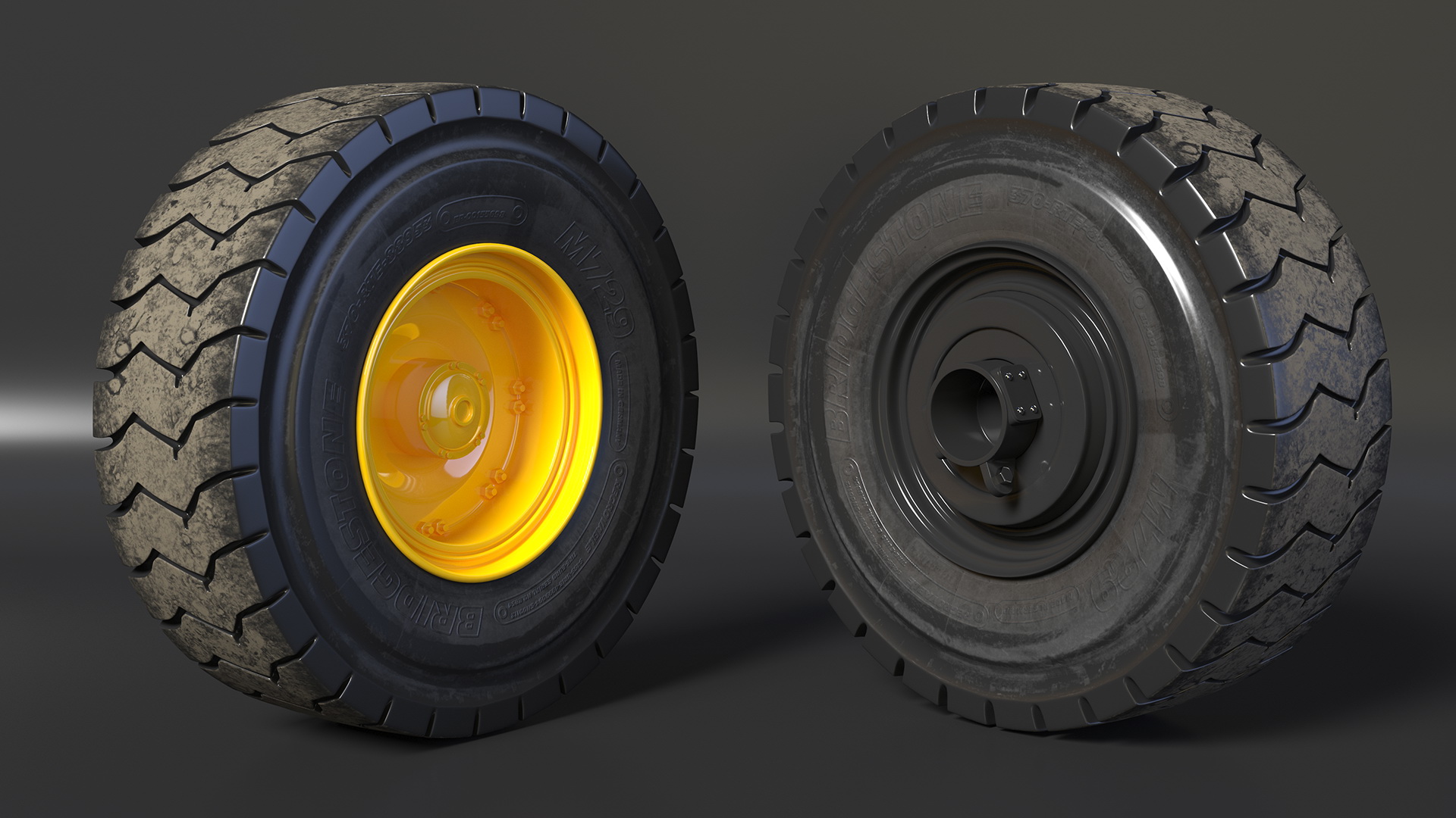 3D model Wheel CAT 775 Water Truck