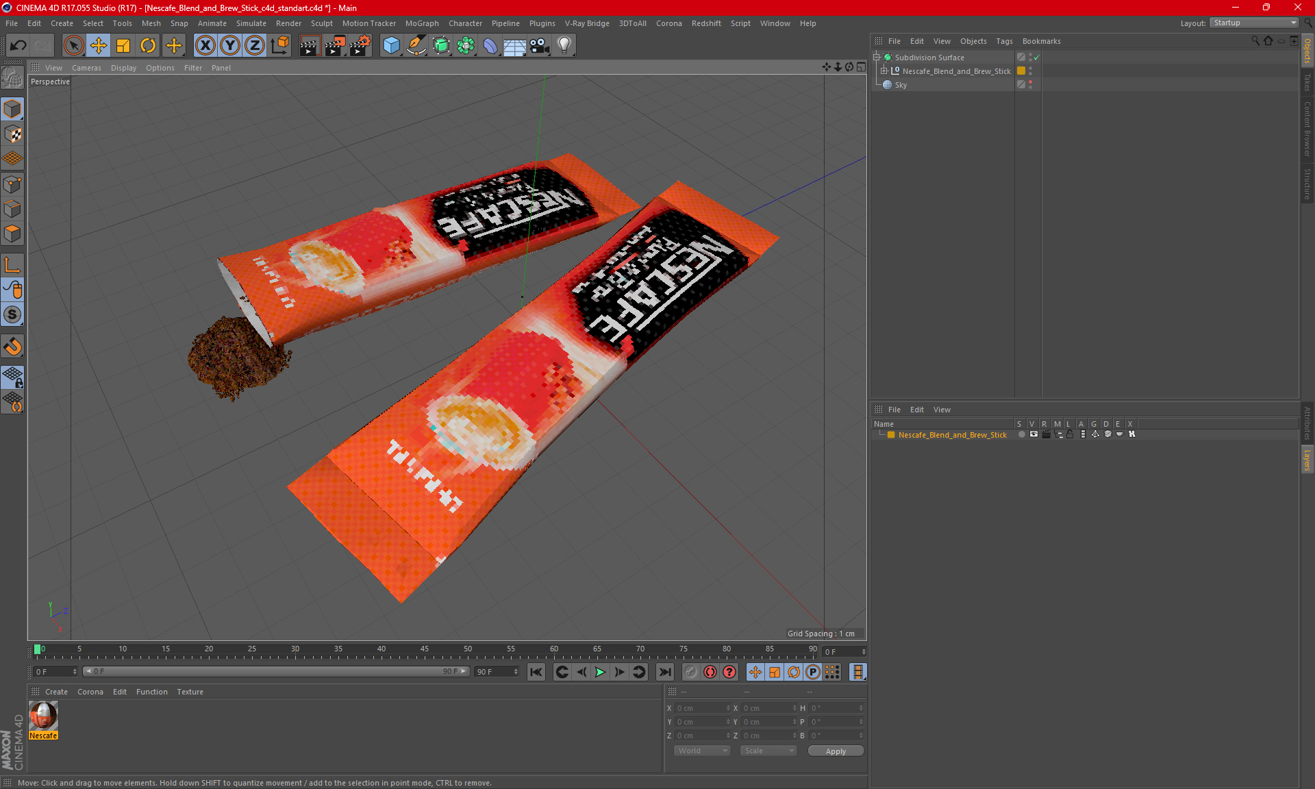 3D Nescafe Blend and Brew Stick model