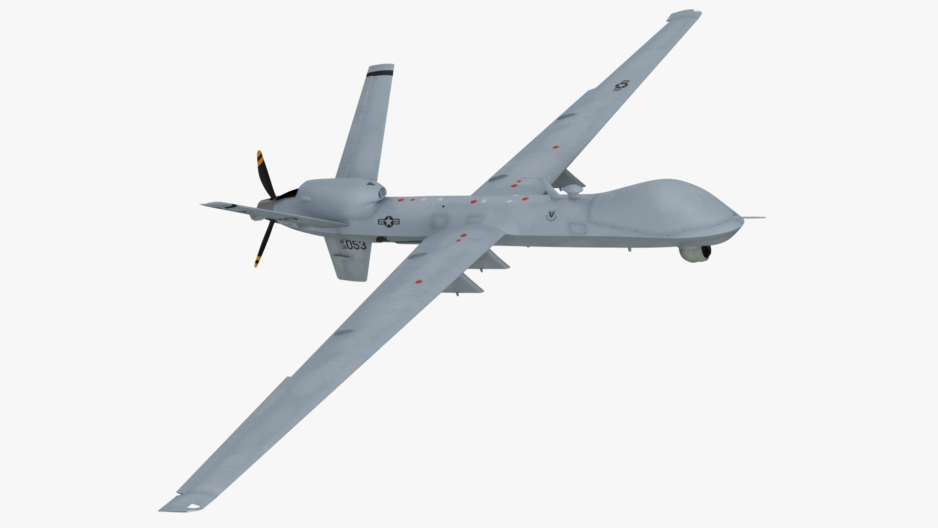 Unmanned Aerial Vehicle MQ-9 Reaper Drone Rigged for Maya 3D