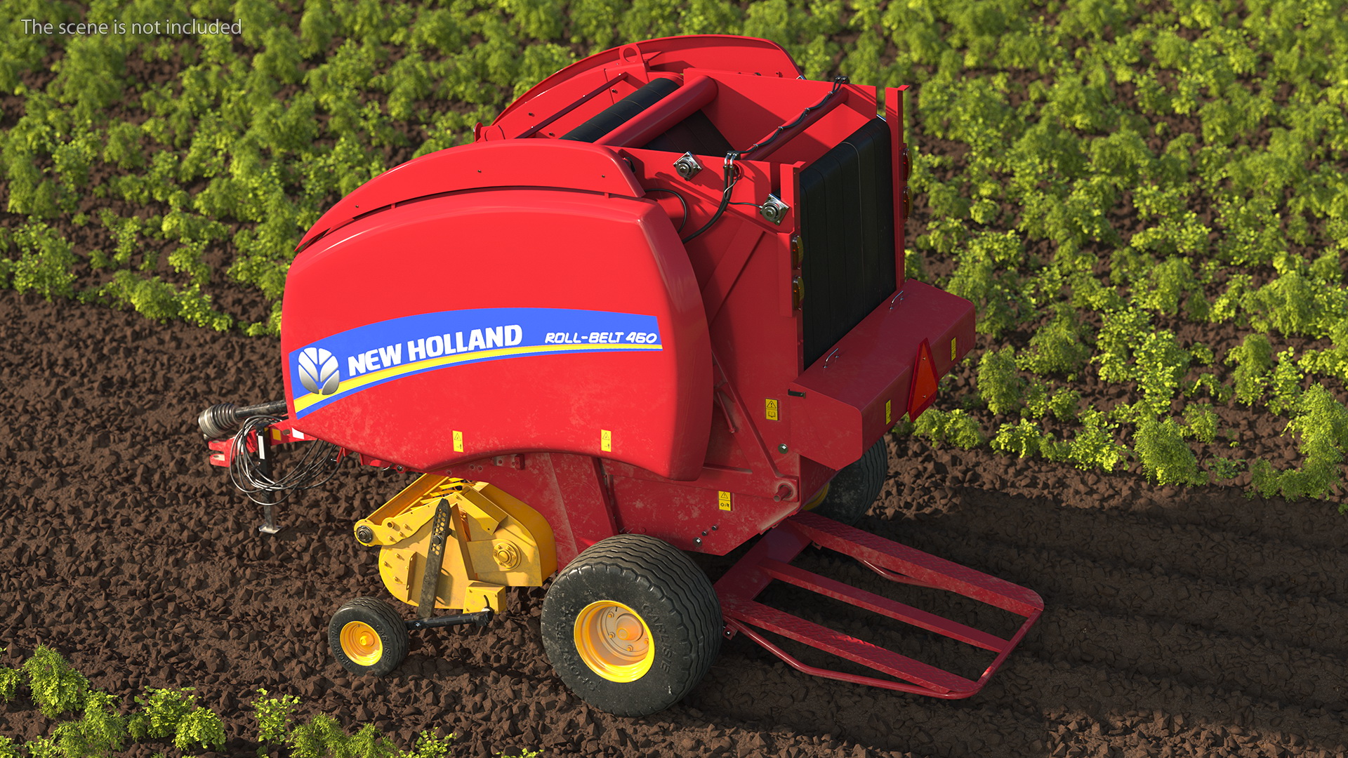 3D New Holland Roll Belt 460 Dirty Rigged model