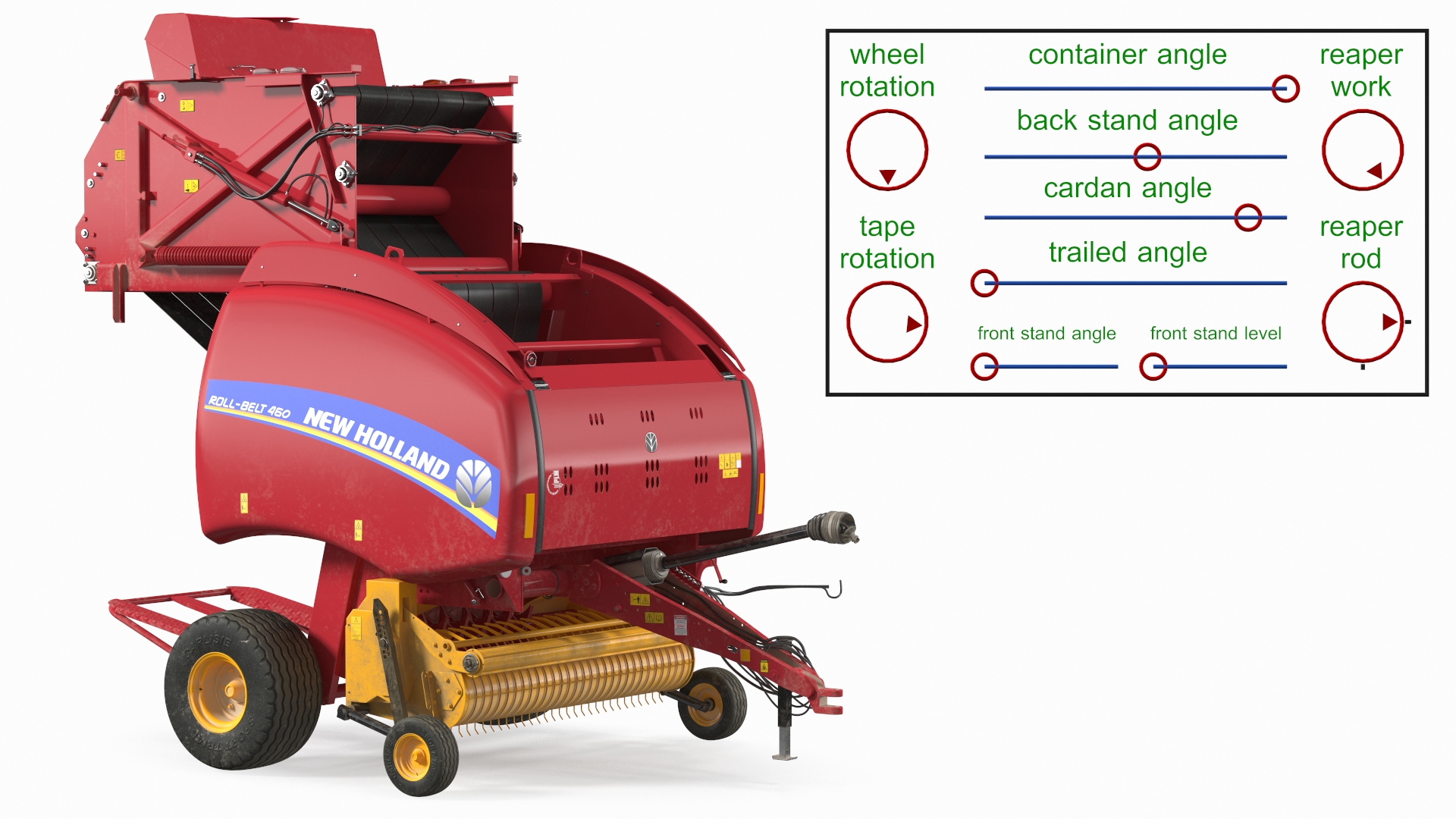 3D New Holland Roll Belt 460 Dirty Rigged model