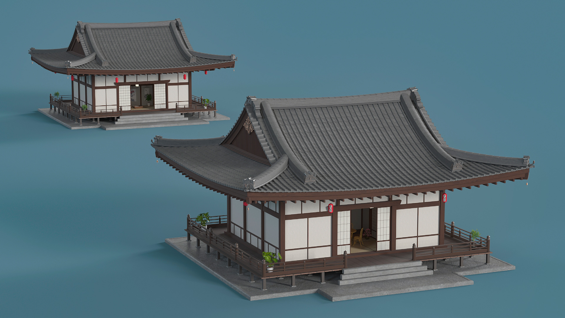 Japan Traditional House Full Interior 3D