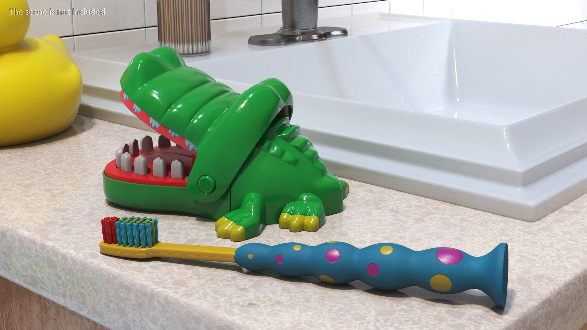 Toothbrush Kids with Crocodile Dentist Toy 3D