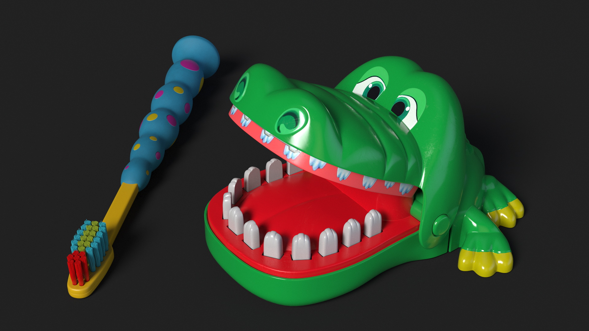 Toothbrush Kids with Crocodile Dentist Toy 3D