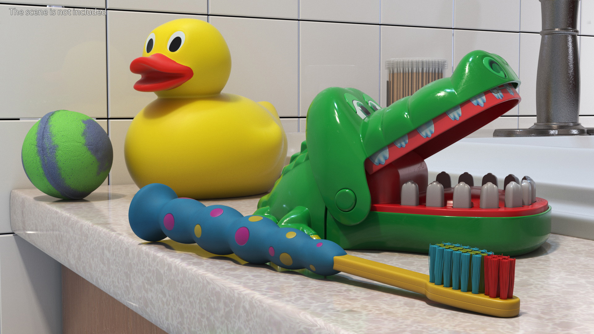 Toothbrush Kids with Crocodile Dentist Toy 3D