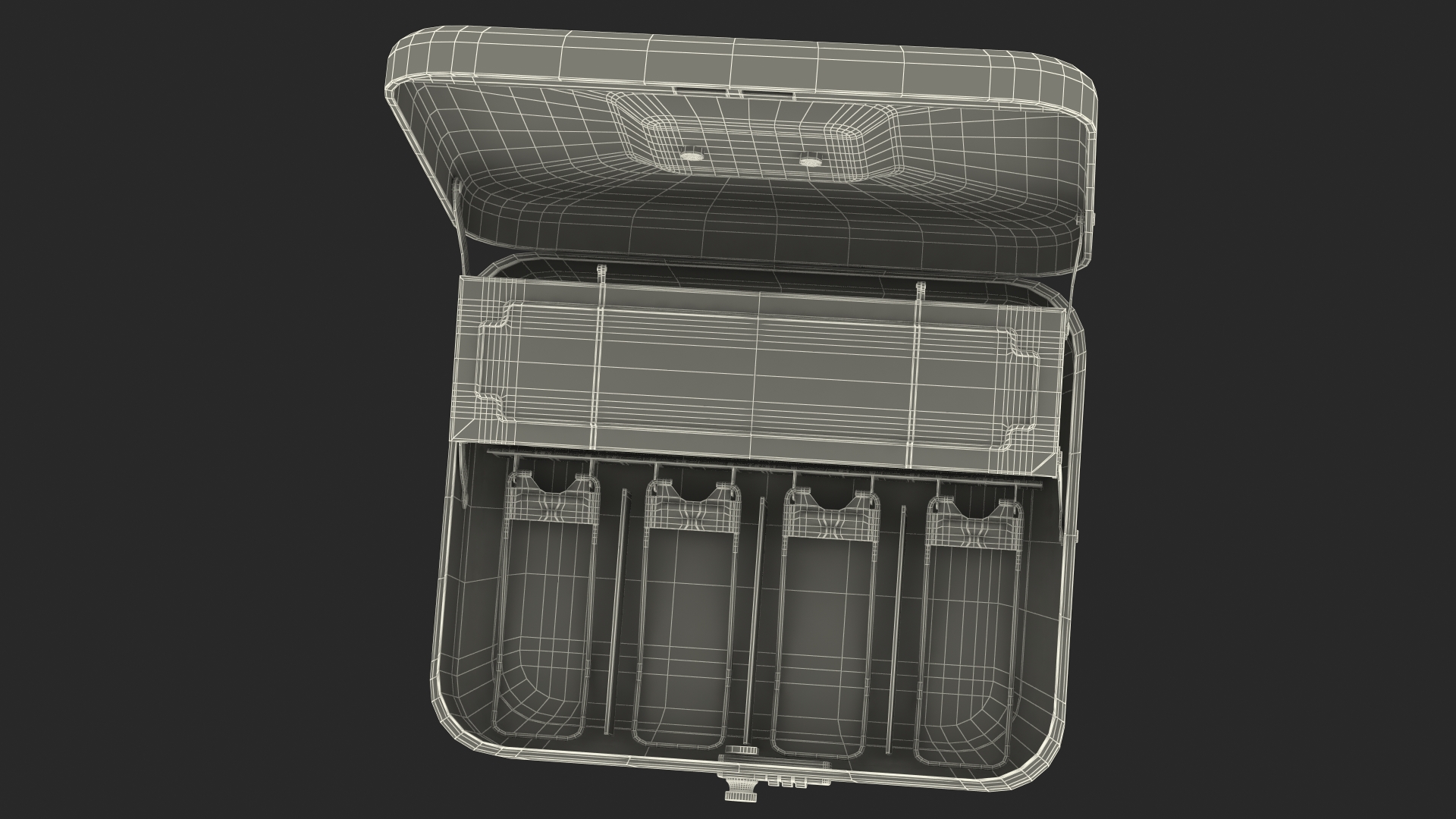 3D model Cash Box Gray Rigged