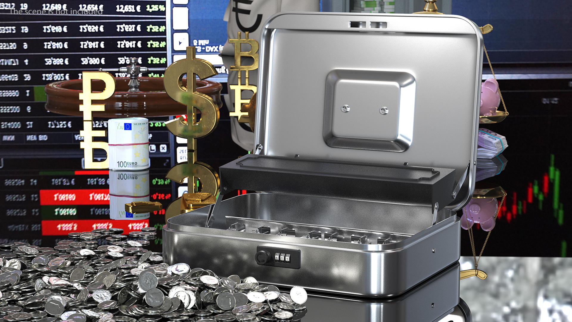 3D model Cash Box Gray Rigged