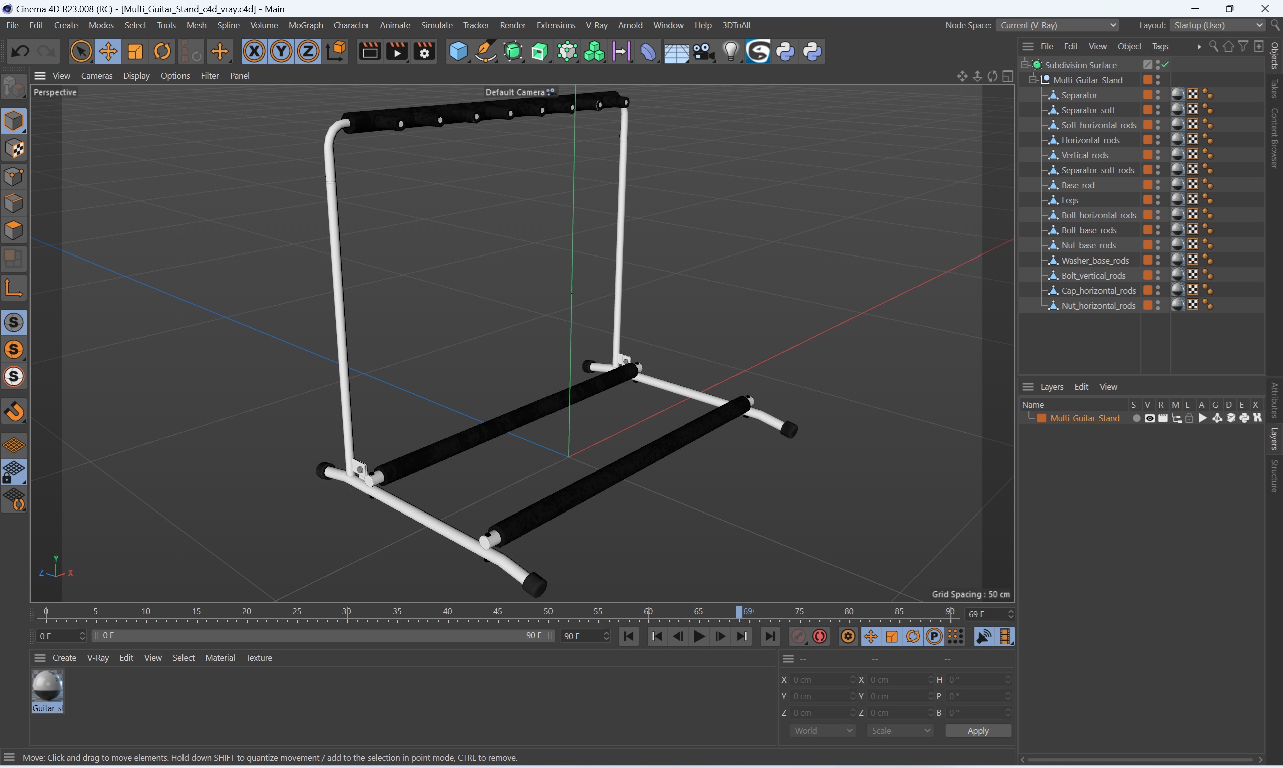 3D Multi Guitar Stand model