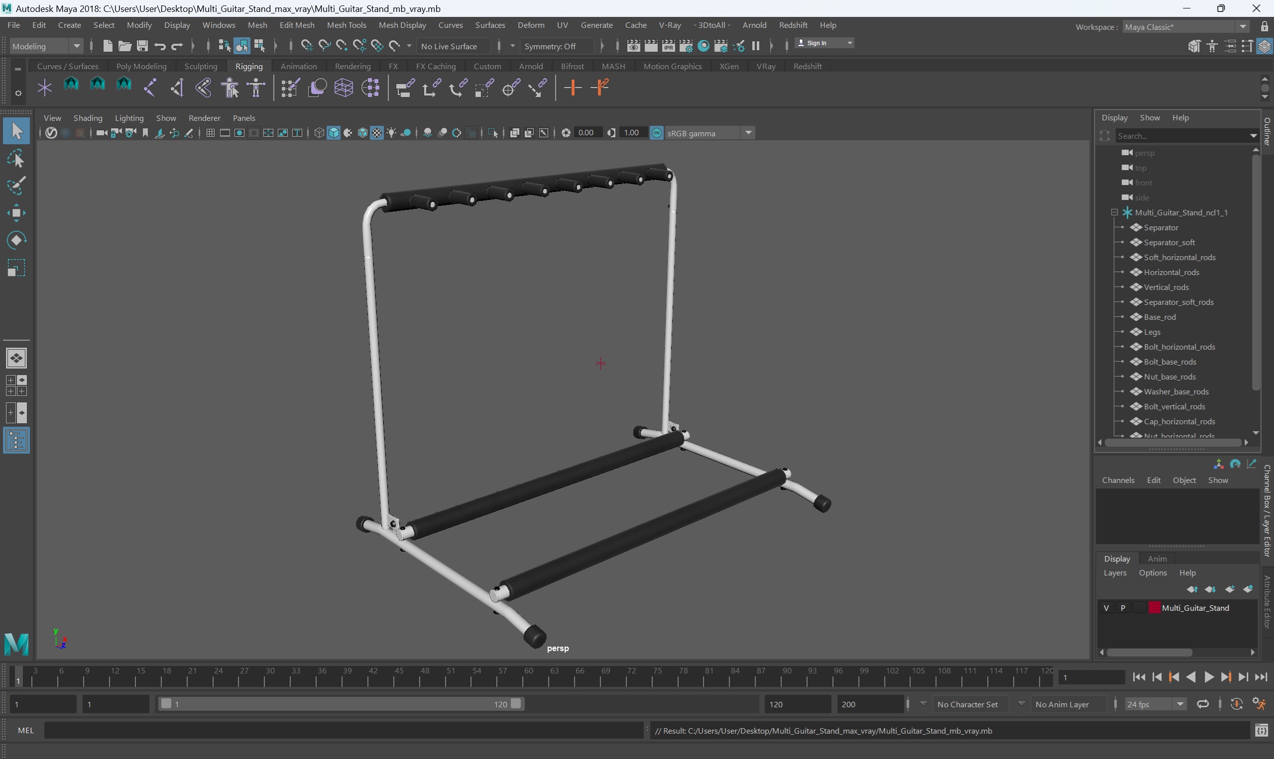 3D Multi Guitar Stand model