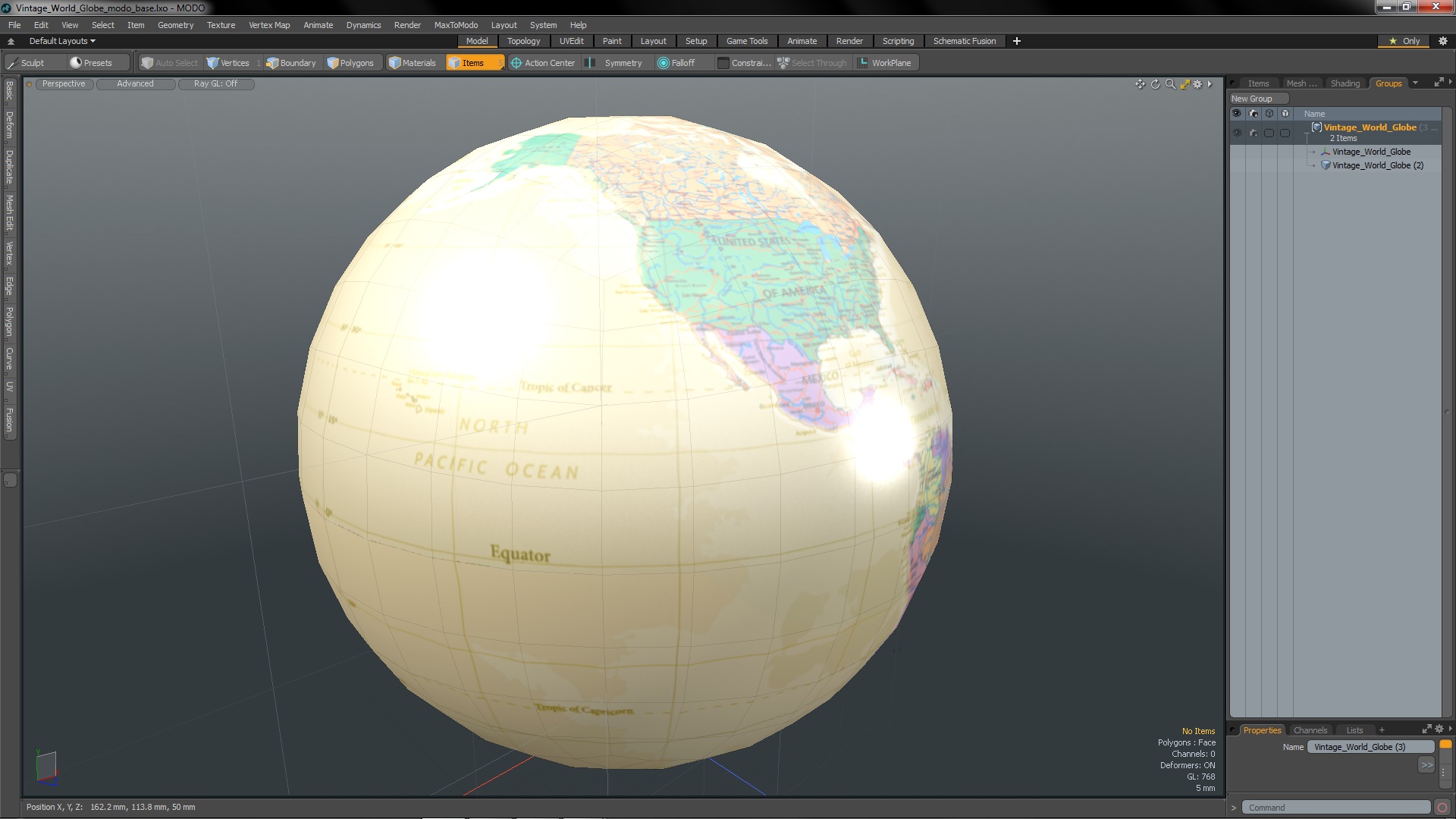 Vintage World Globe 3D model