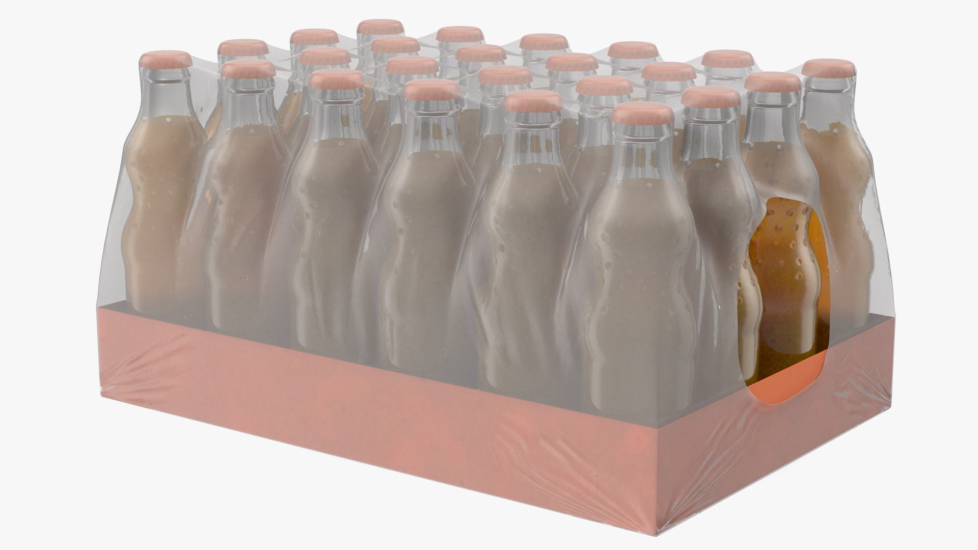 24 Orange Glass Bottle Case 3D