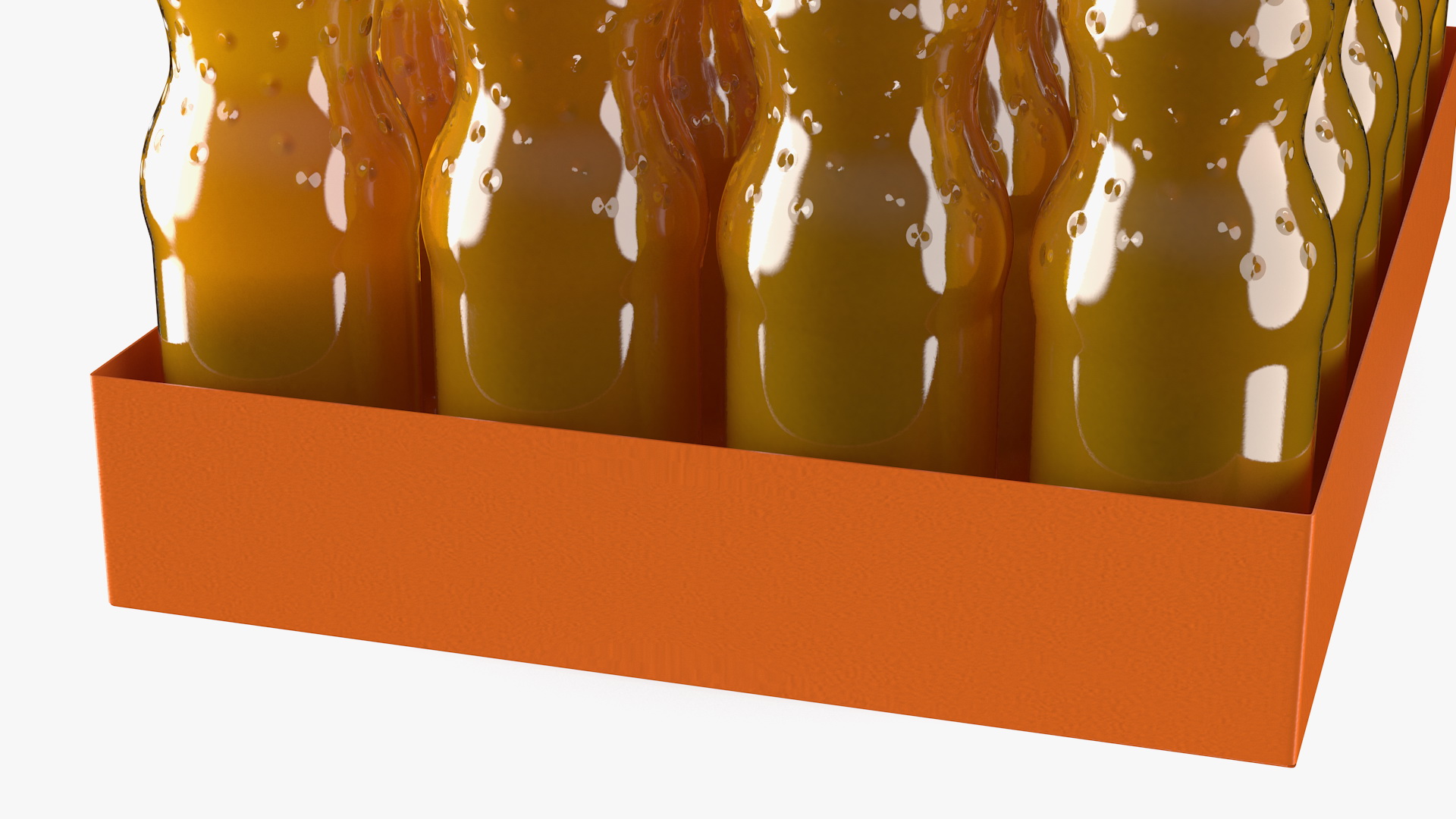 24 Orange Glass Bottle Case 3D