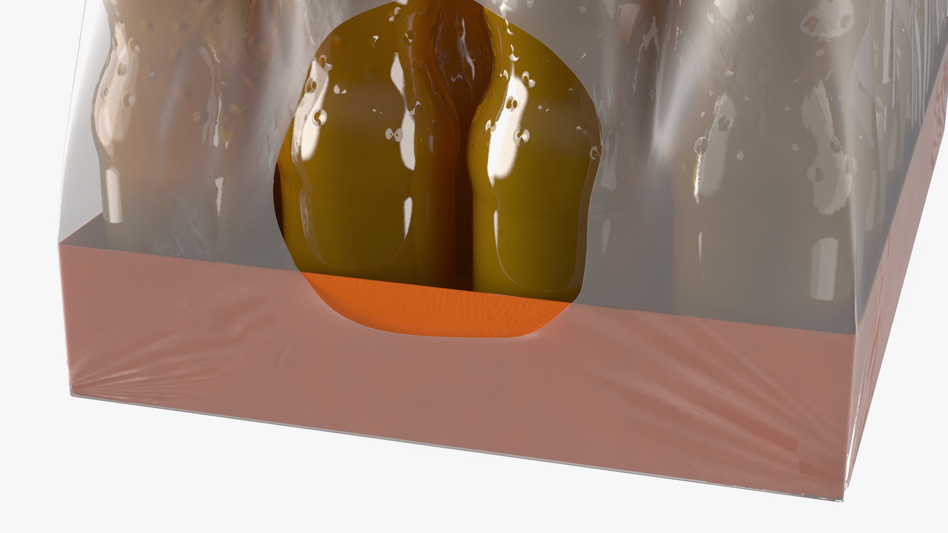 24 Orange Glass Bottle Case 3D