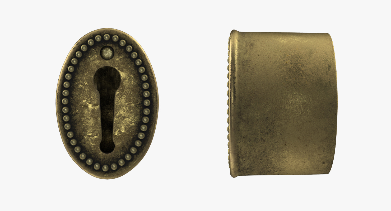 3D Old Key In Keyhole model