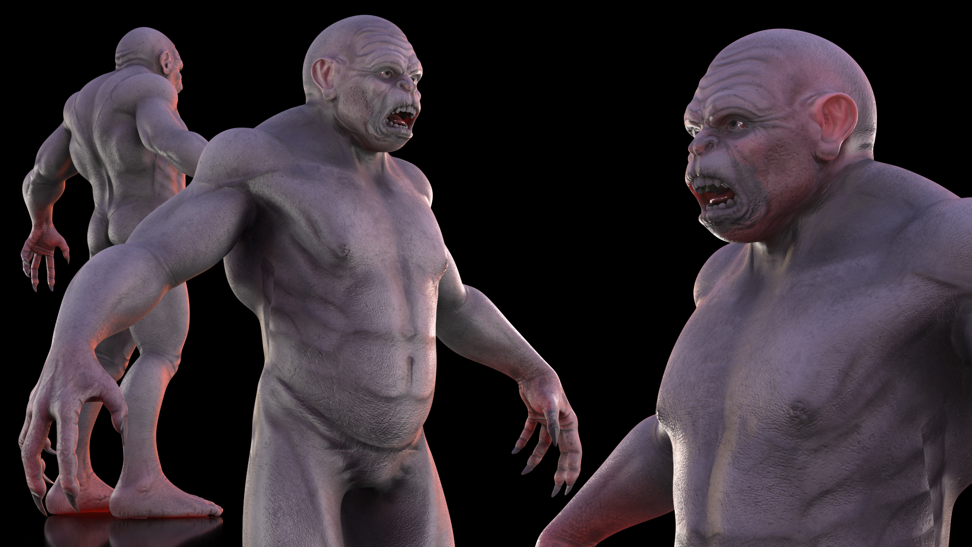 Scary Ape Monster A-pose 3D model