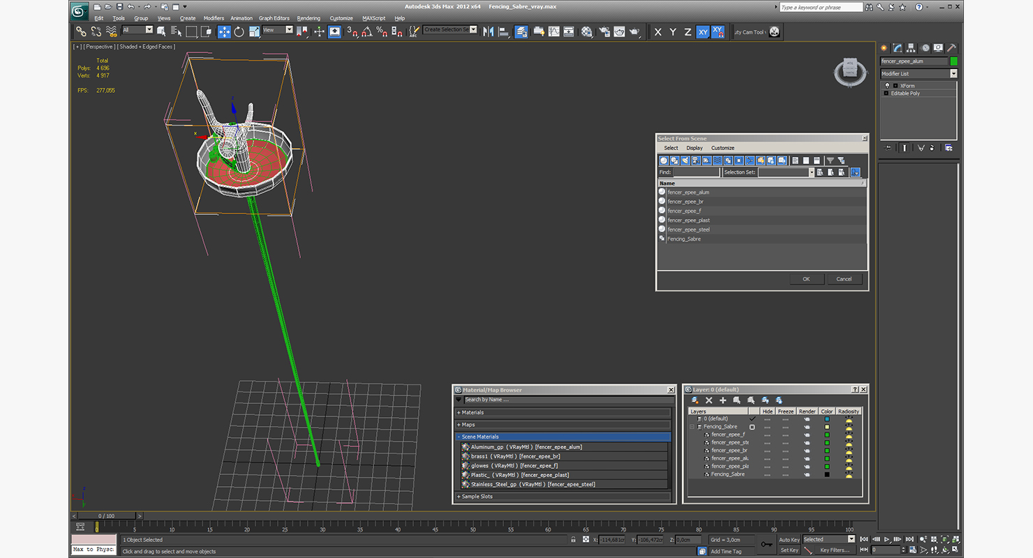 3D Fencing Sabre model