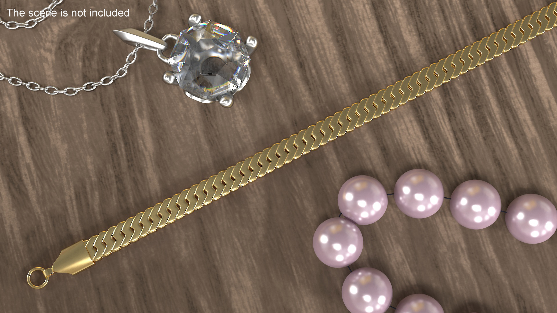 Golden Herringbone Chain 3D model