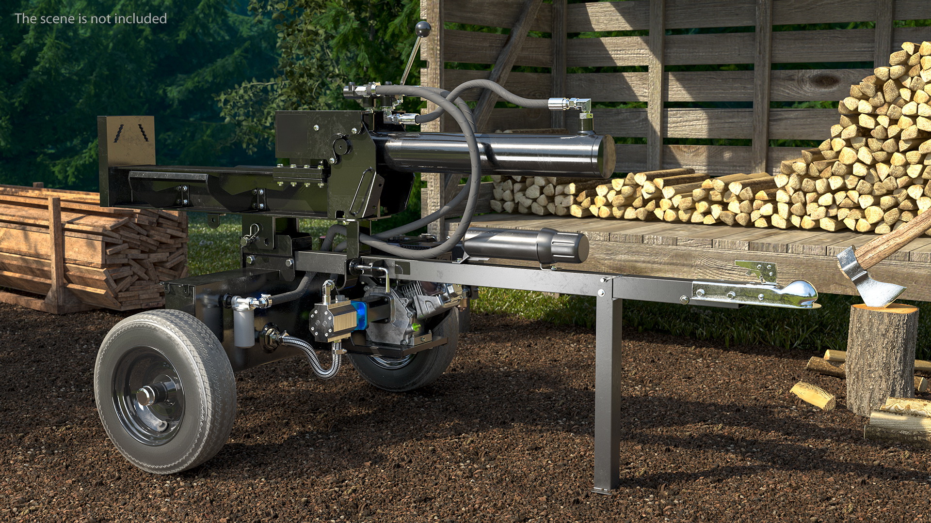 Hydraulic Log Splitter 3D