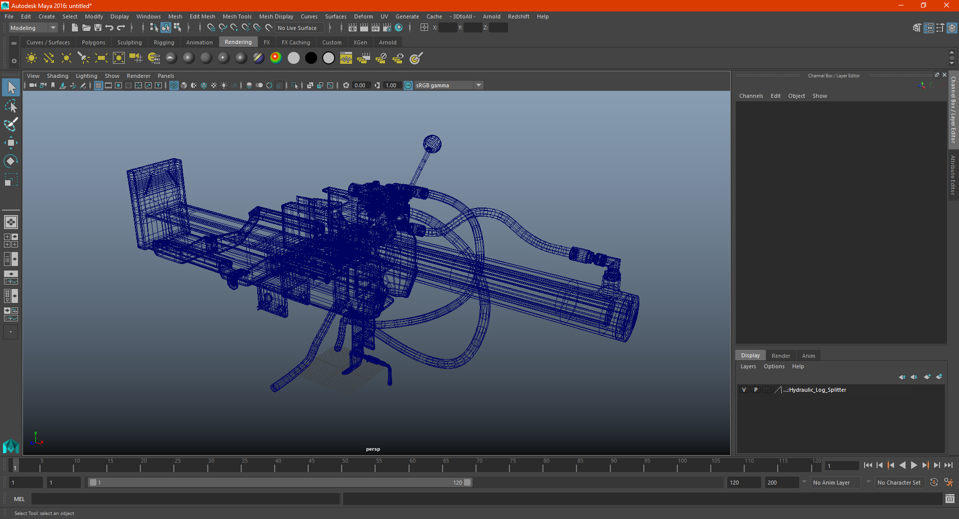 Hydraulic Log Splitter 3D