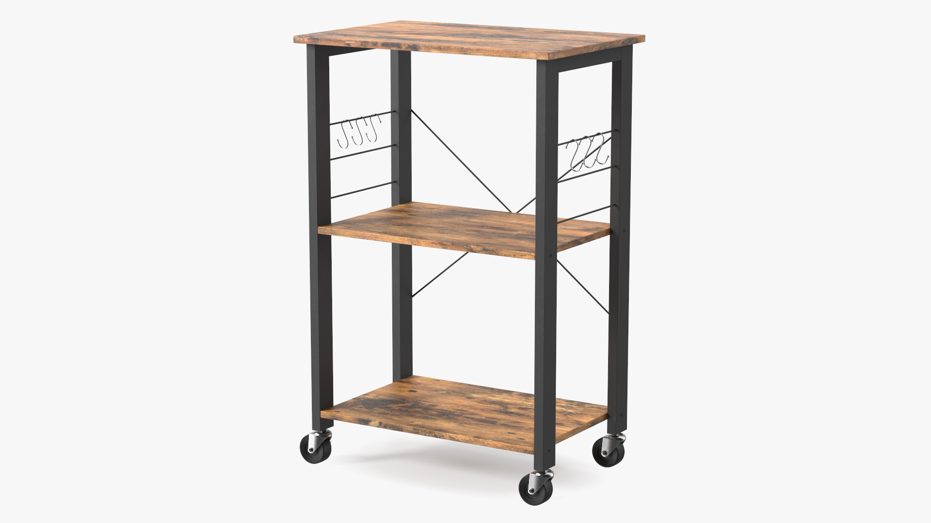 Drew Wood Kitchen Cart 3D