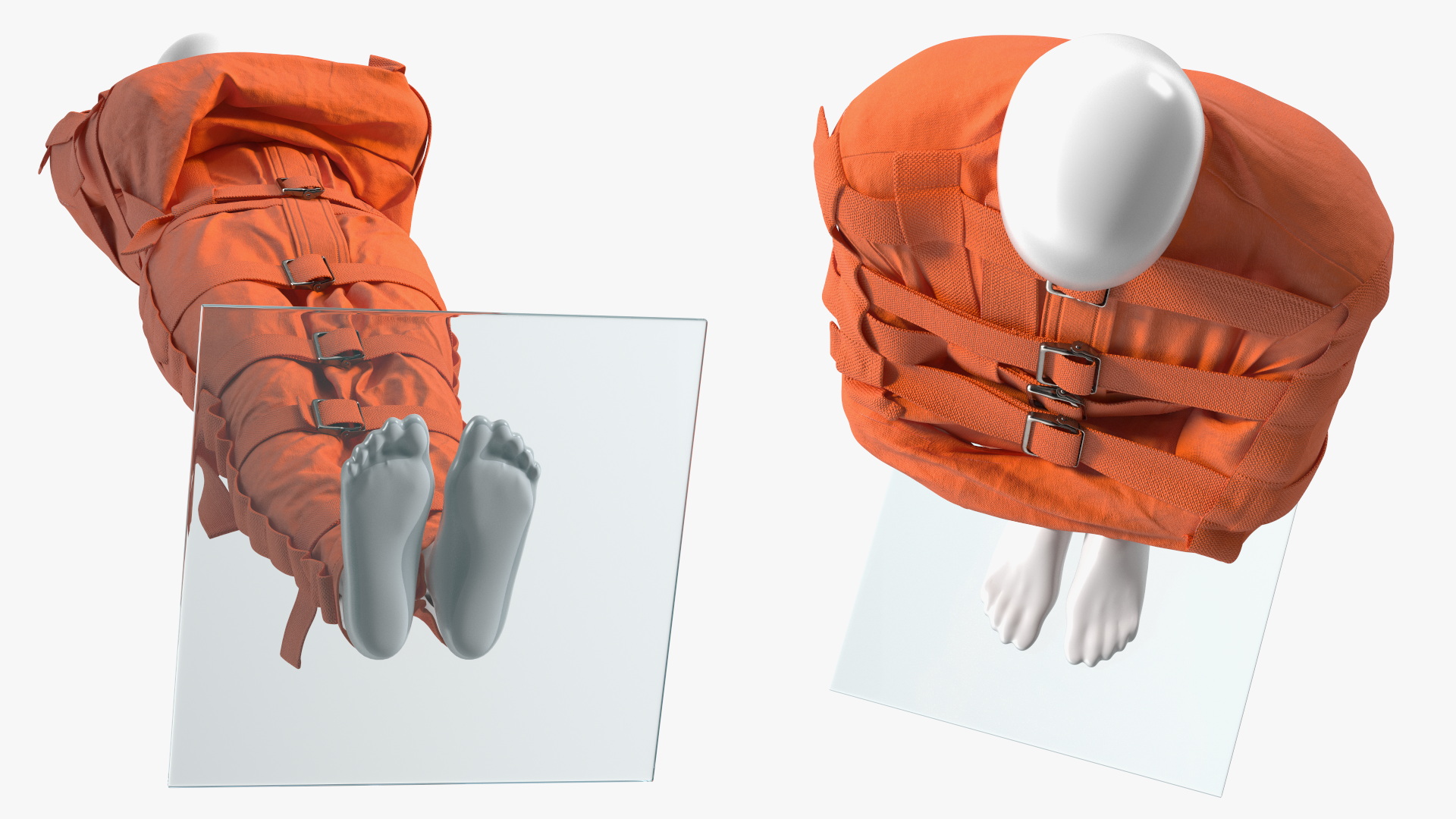 Straitjacket Patient Mannequin Orange 3D