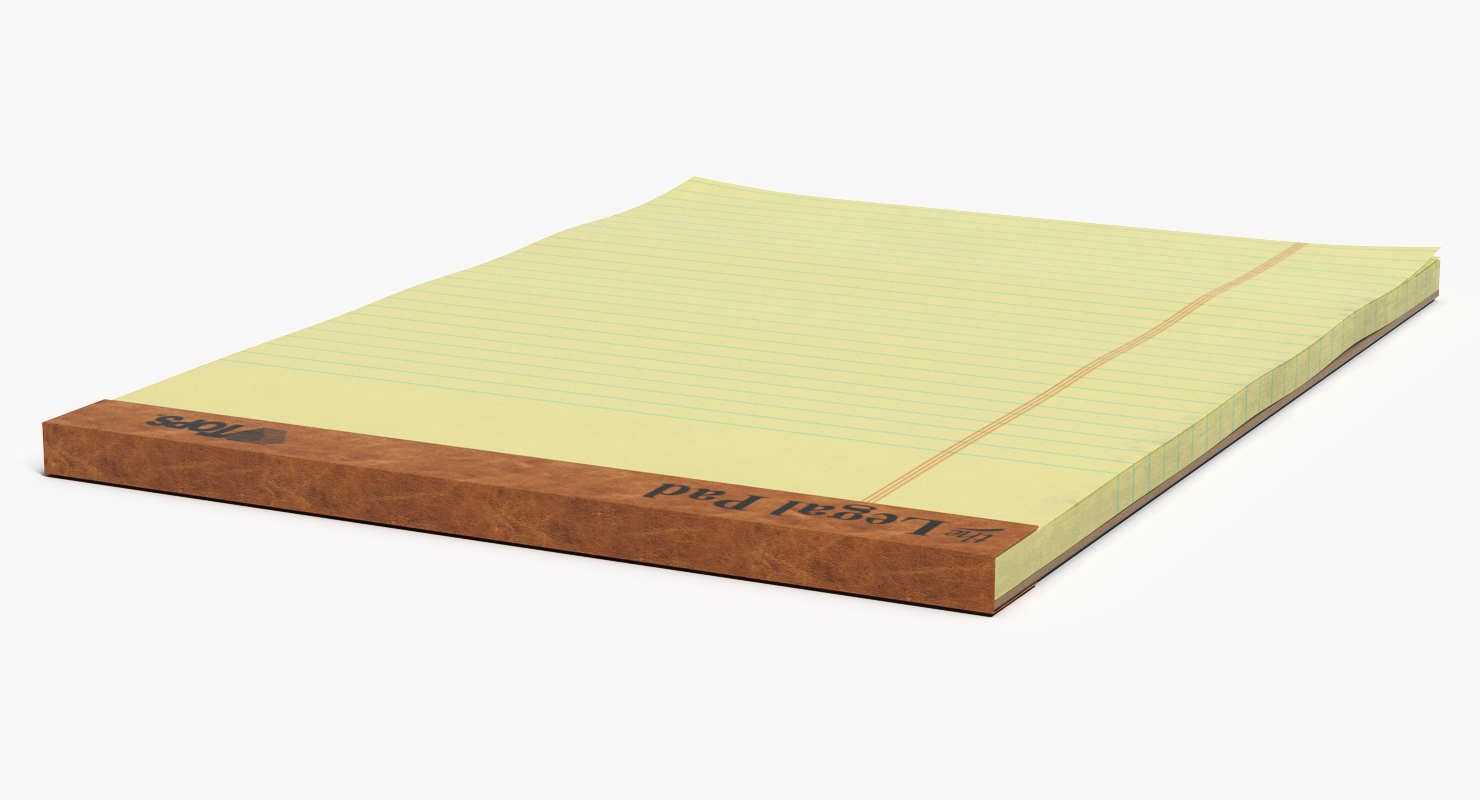 3D Legal Pad Writing Pad