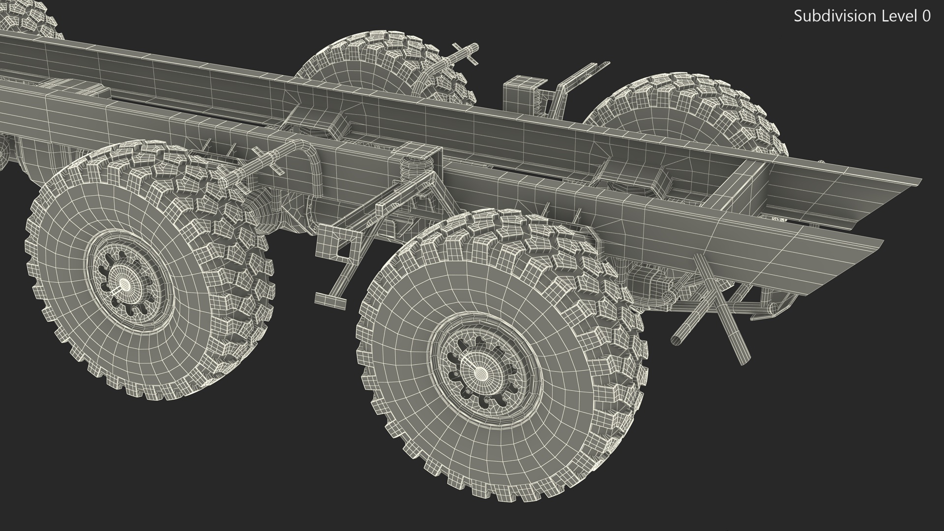 Heavy Duty Chassis for Self Propelled Howitzer Machine 3D model