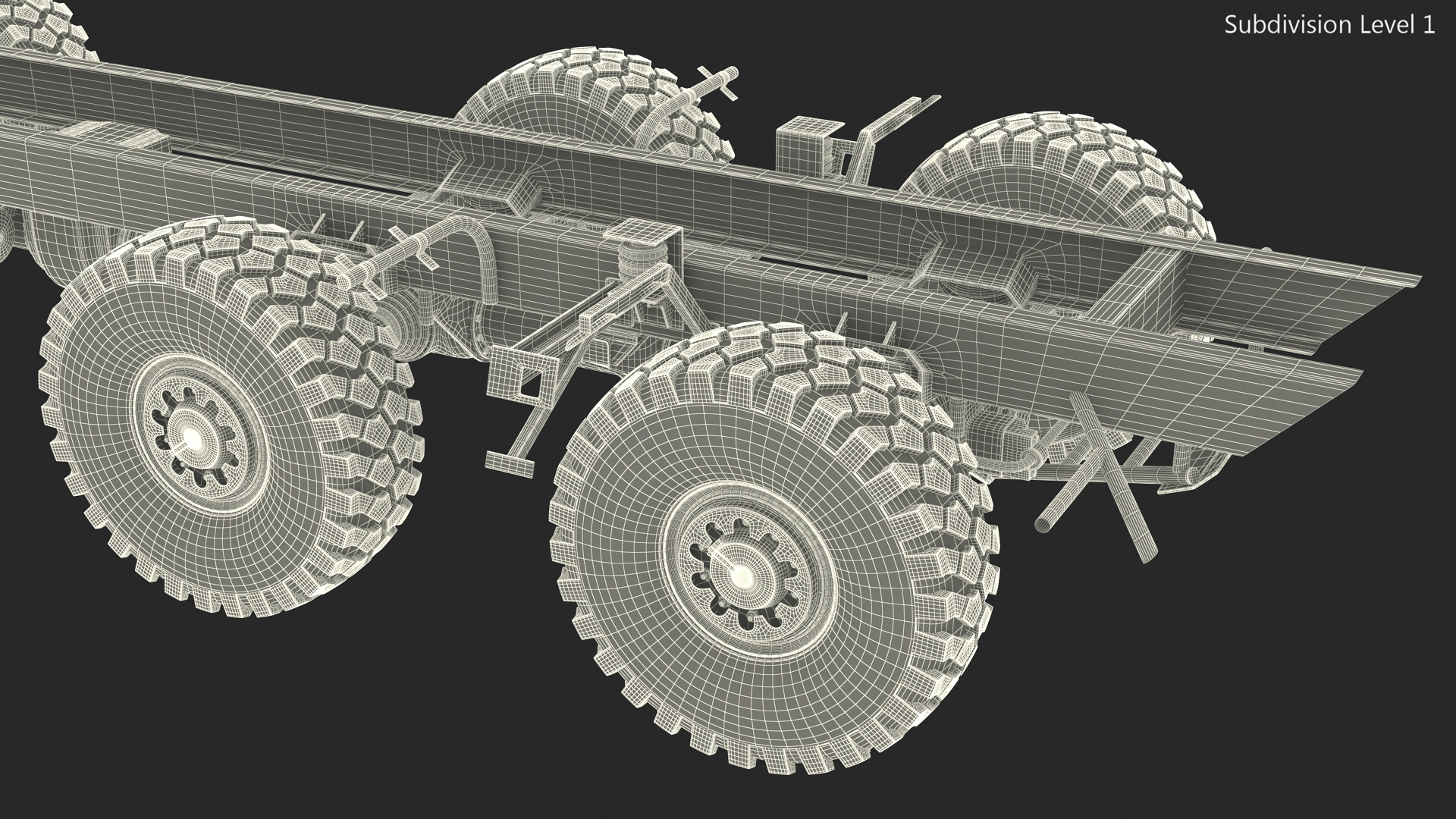 Heavy Duty Chassis for Self Propelled Howitzer Machine 3D model