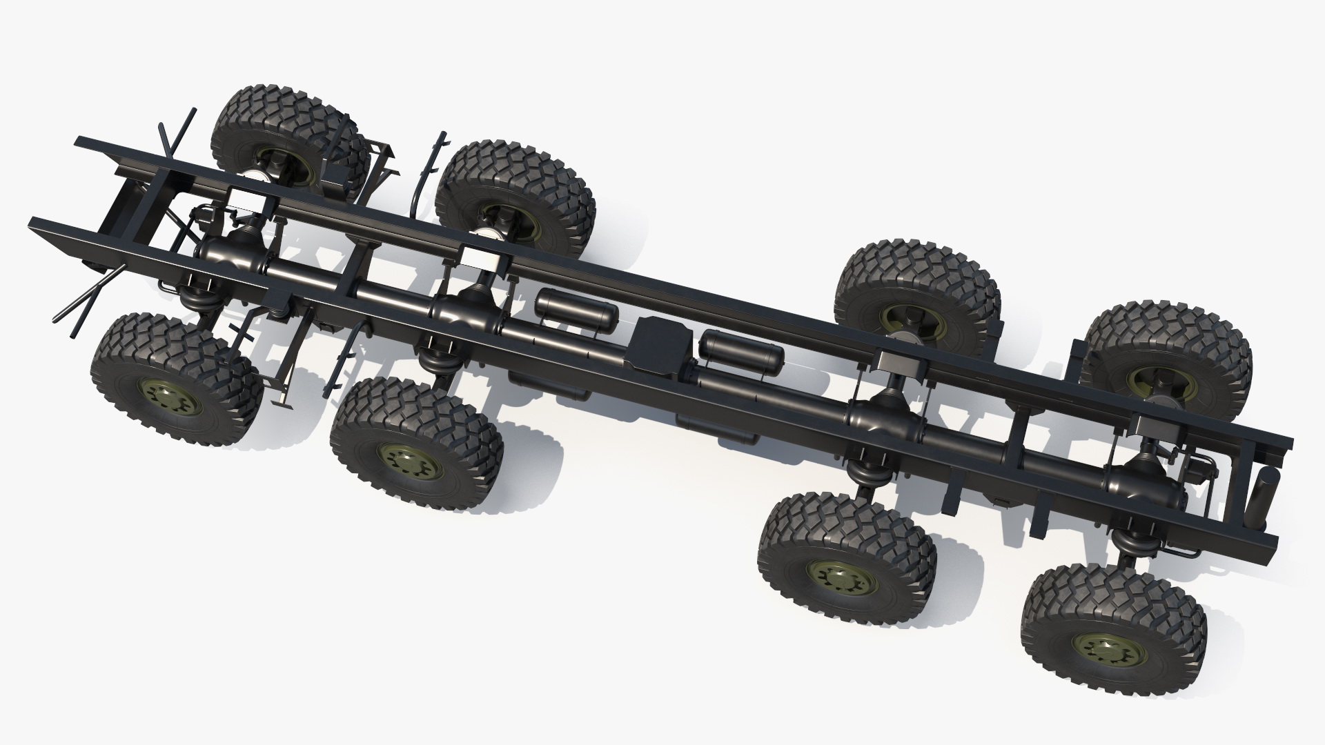 Heavy Duty Chassis for Self Propelled Howitzer Machine 3D model