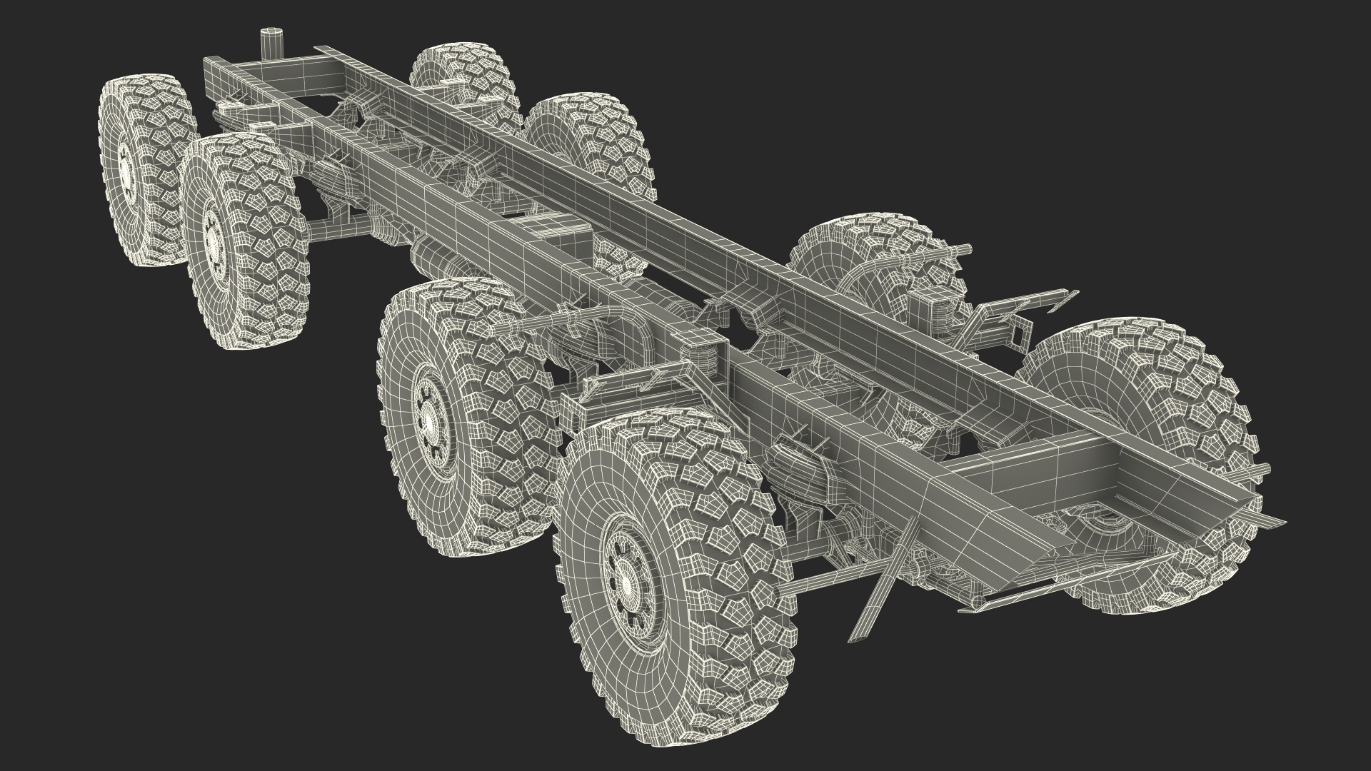 Heavy Duty Chassis for Self Propelled Howitzer Machine 3D model