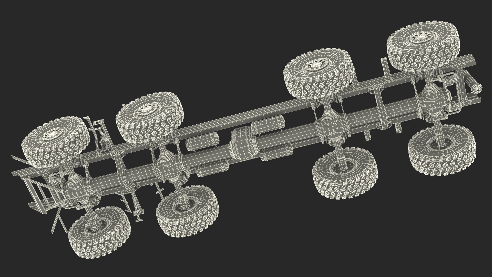 Heavy Duty Chassis for Self Propelled Howitzer Machine 3D model