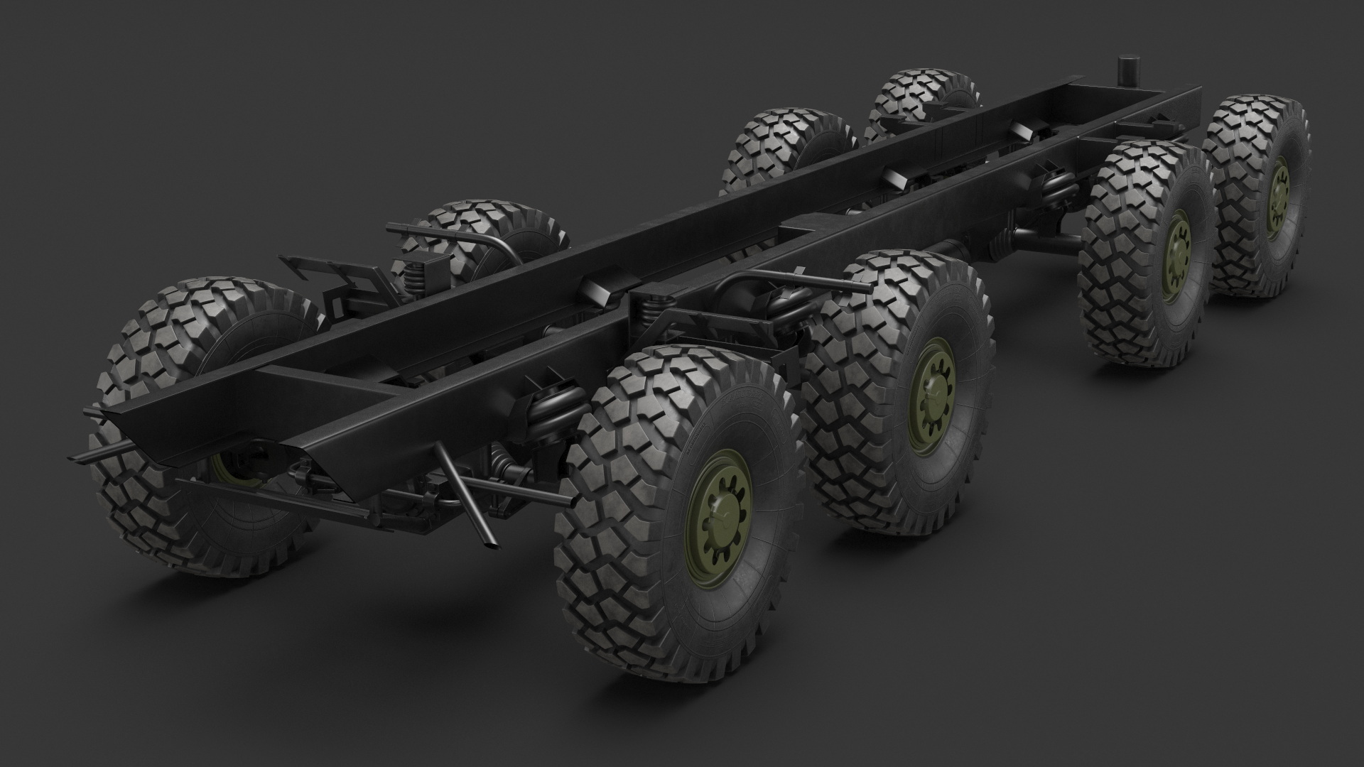 Heavy Duty Chassis for Self Propelled Howitzer Machine 3D model