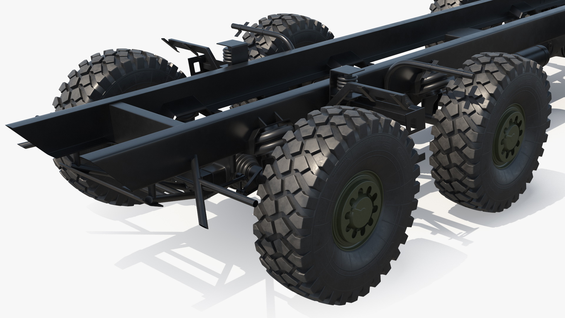 Heavy Duty Chassis for Self Propelled Howitzer Machine 3D model