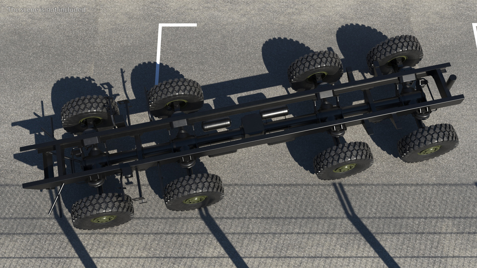 Heavy Duty Chassis for Self Propelled Howitzer Machine 3D model