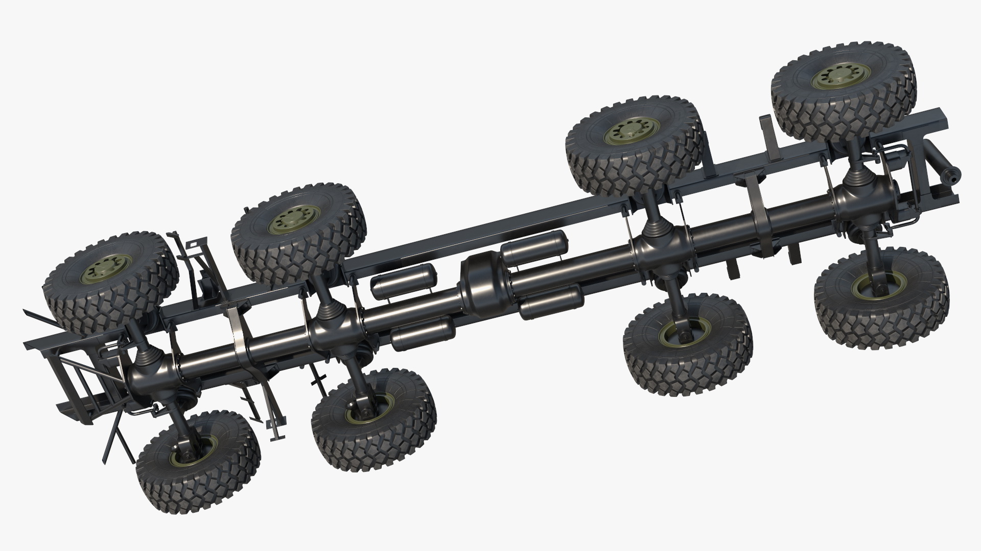 Heavy Duty Chassis for Self Propelled Howitzer Machine 3D model