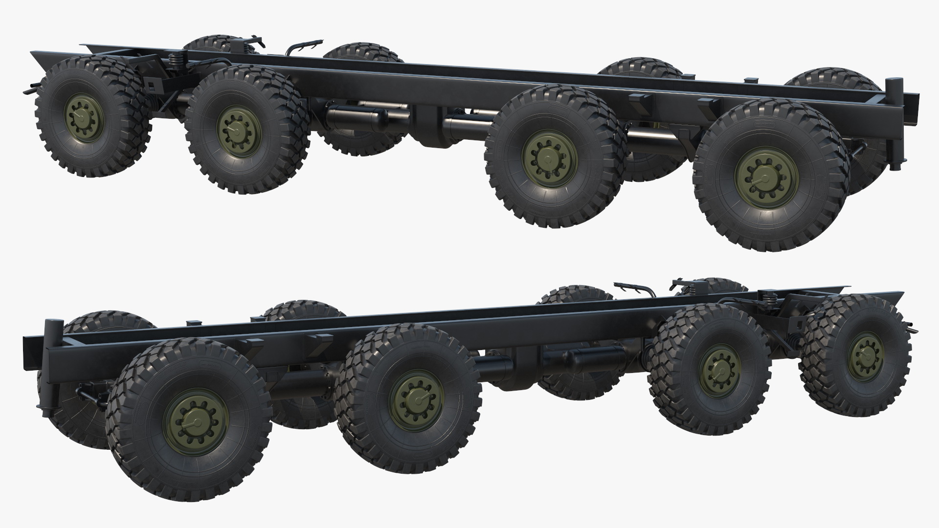 Heavy Duty Chassis for Self Propelled Howitzer Machine 3D model