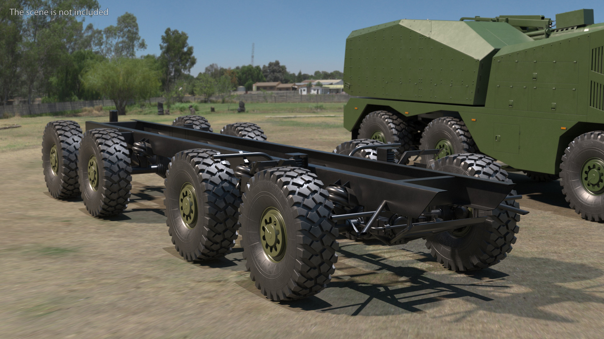 Heavy Duty Chassis for Self Propelled Howitzer Machine 3D model