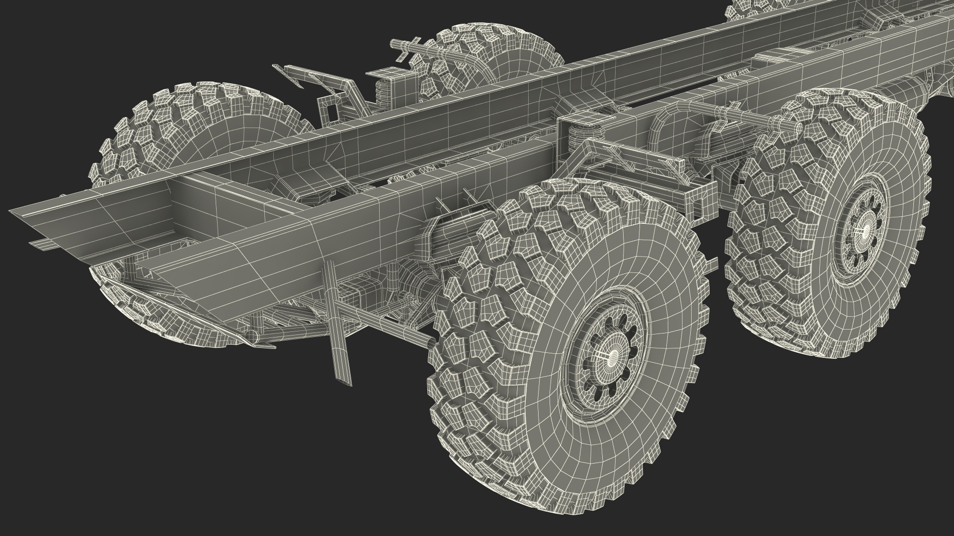 Heavy Duty Chassis for Self Propelled Howitzer Machine 3D model