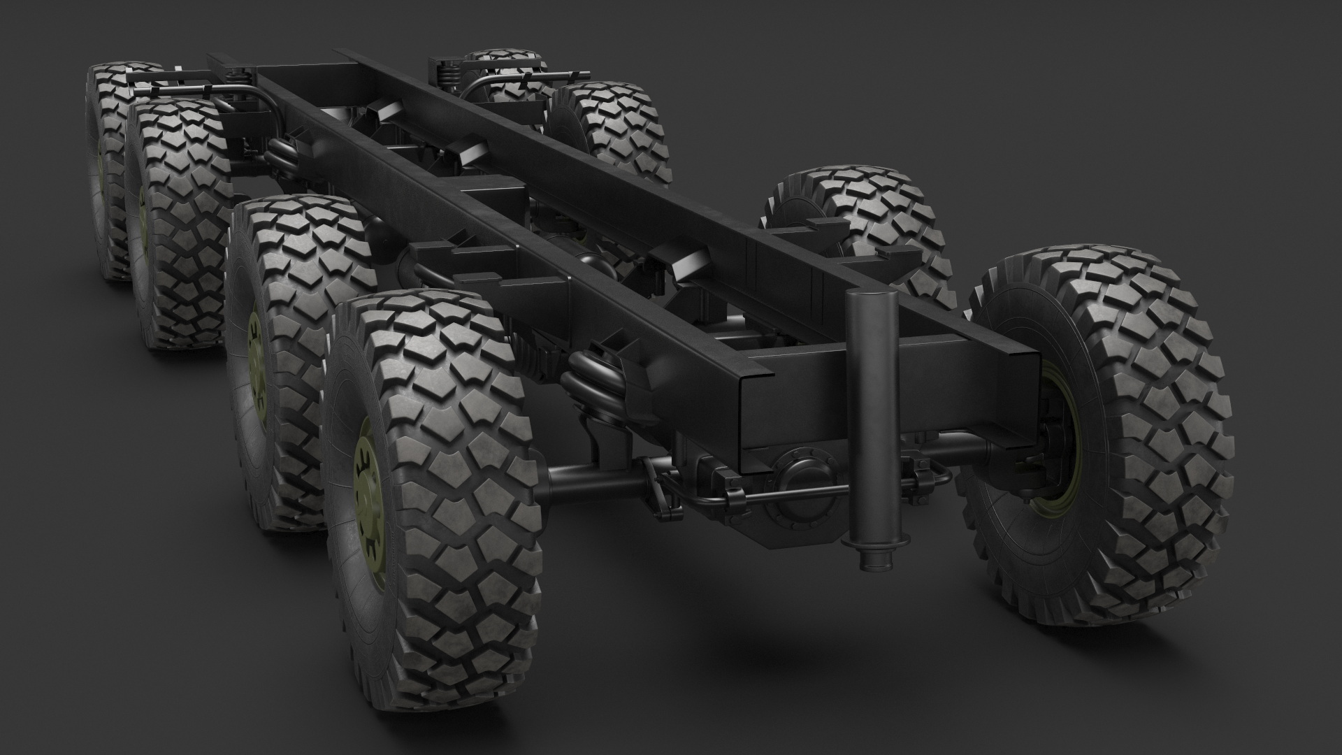 Heavy Duty Chassis for Self Propelled Howitzer Machine 3D model