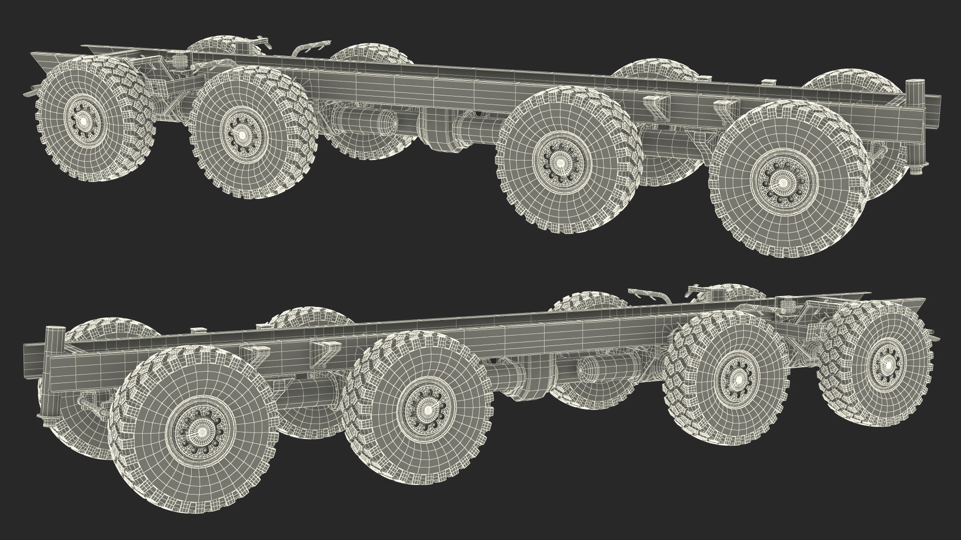 Heavy Duty Chassis for Self Propelled Howitzer Machine 3D model