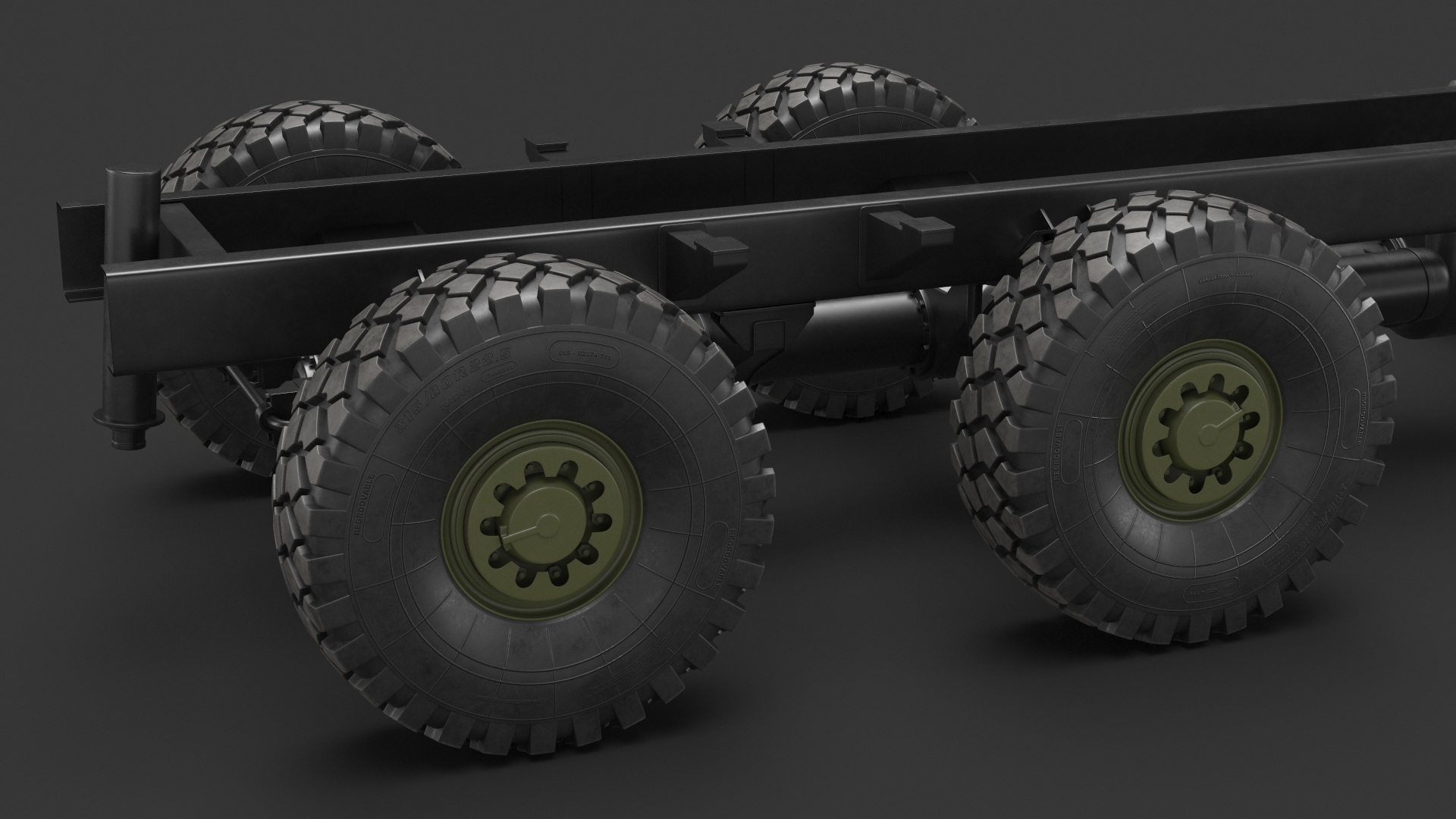 Heavy Duty Chassis for Self Propelled Howitzer Machine 3D model