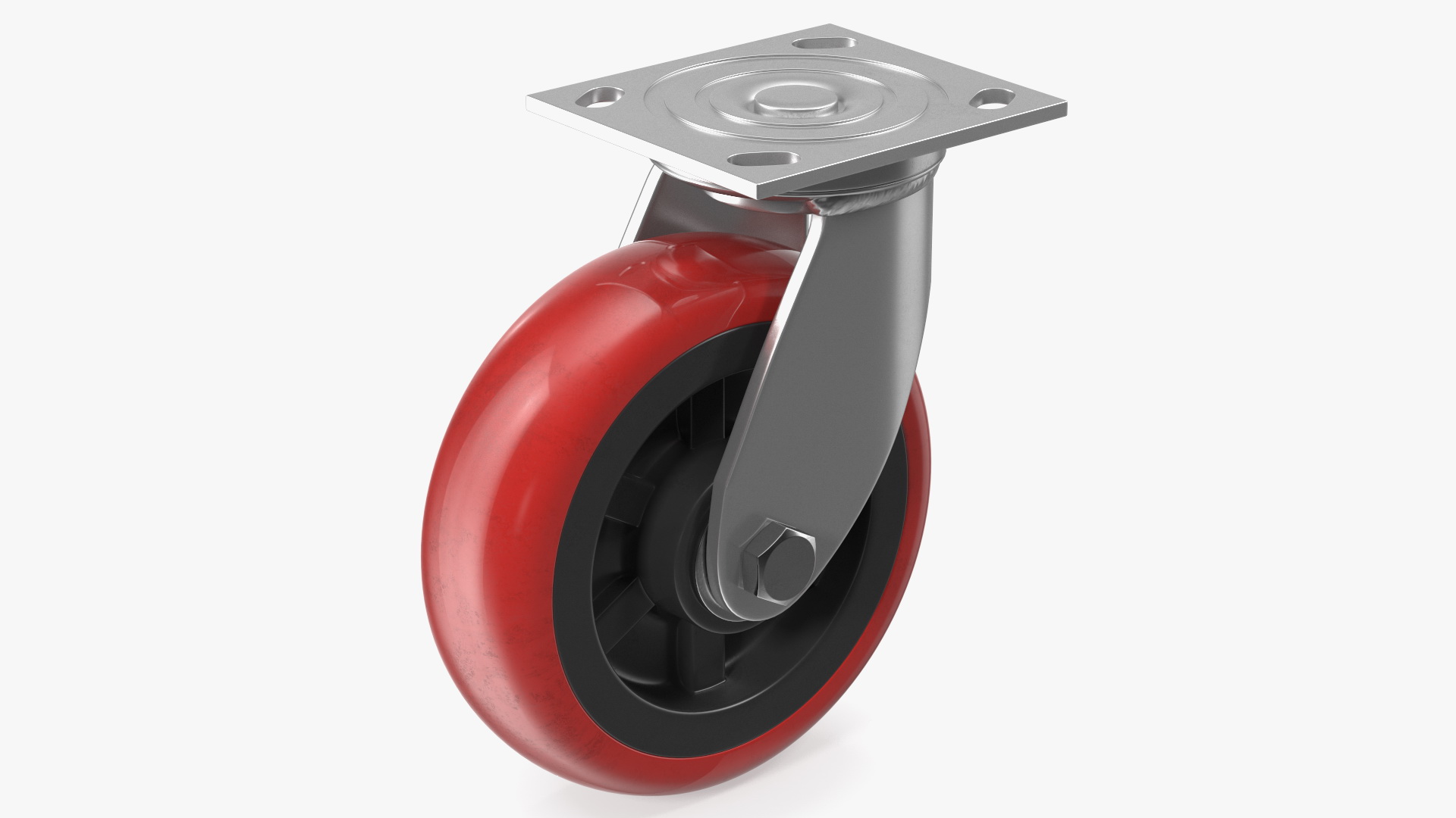 Polyurethane Tread Swivel Caster 3D