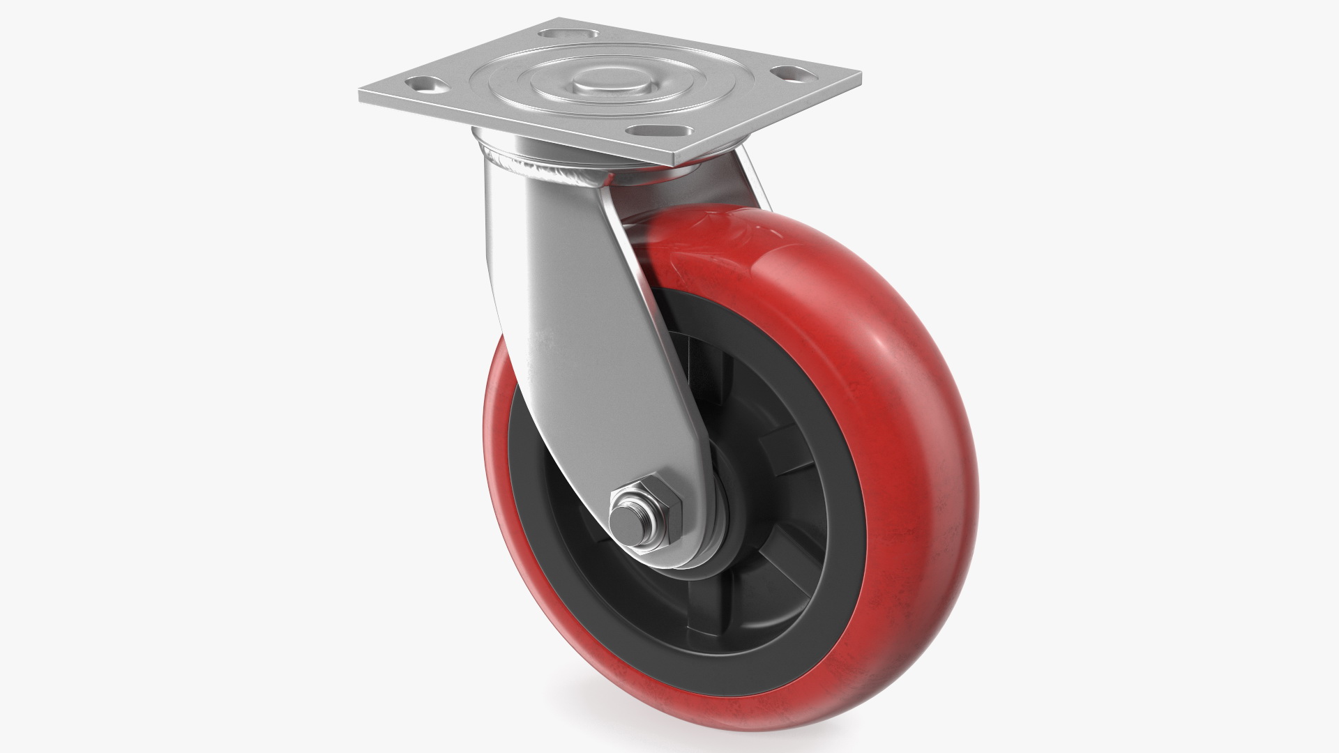 Polyurethane Tread Swivel Caster 3D