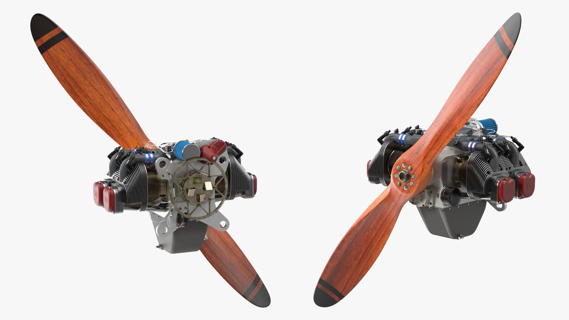 3D Vintage Aircraft Propeller Engine model