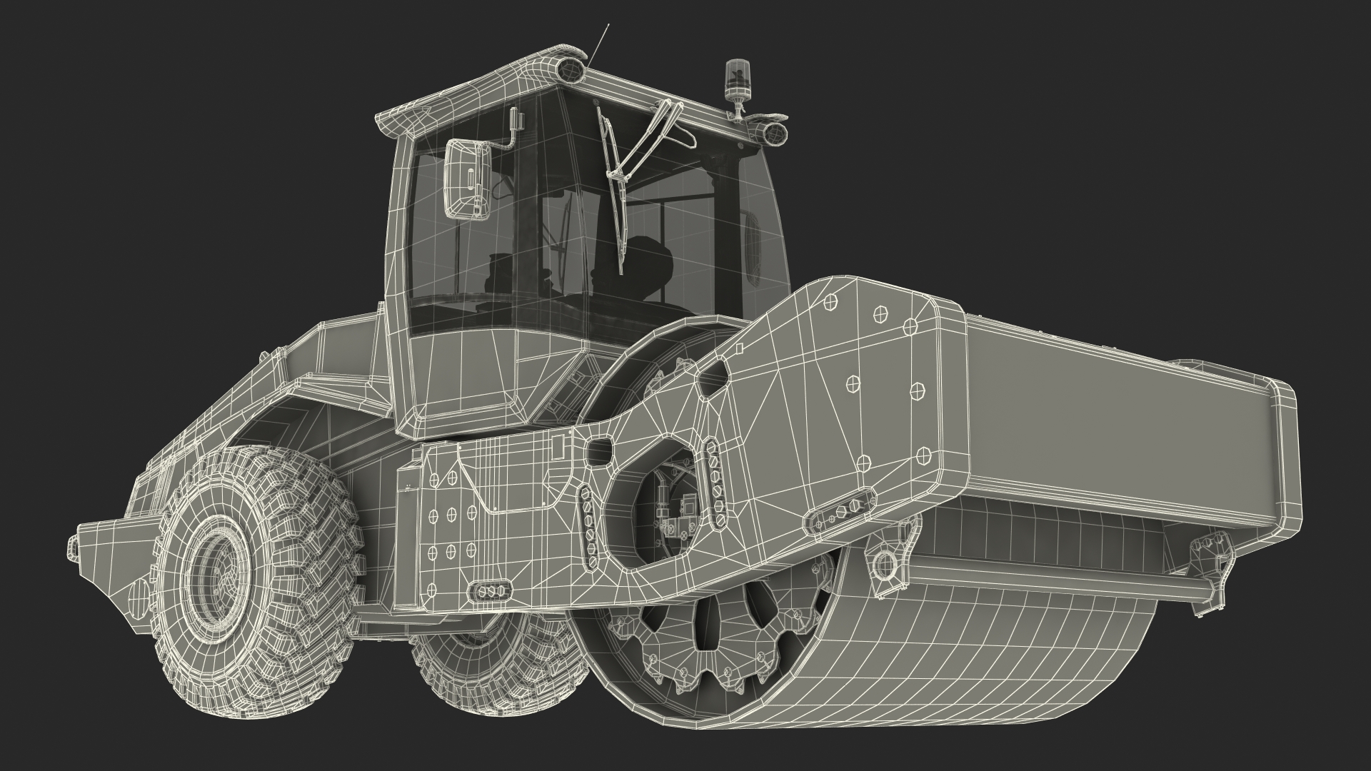 3D Heavyweight Single Drum Compactor Clean Rigged