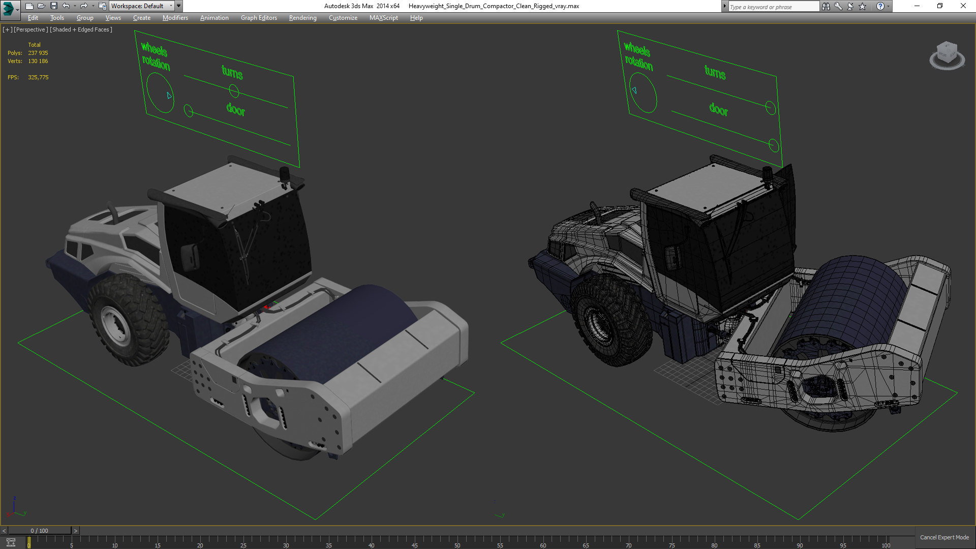 3D Heavyweight Single Drum Compactor Clean Rigged