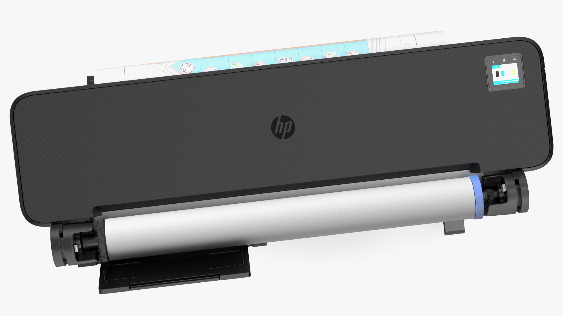 HP DesignJet T630 Tray Closed 3D model