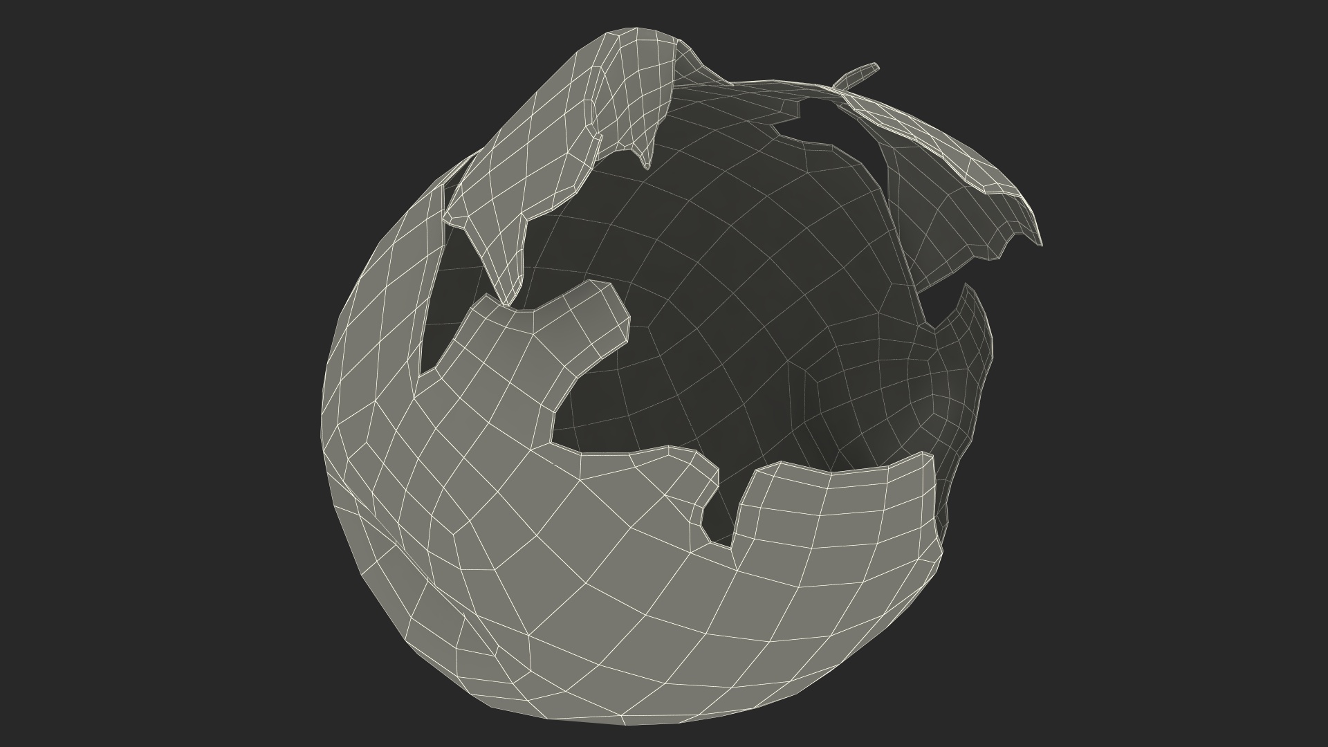 3D Cracked Turtle Egg model