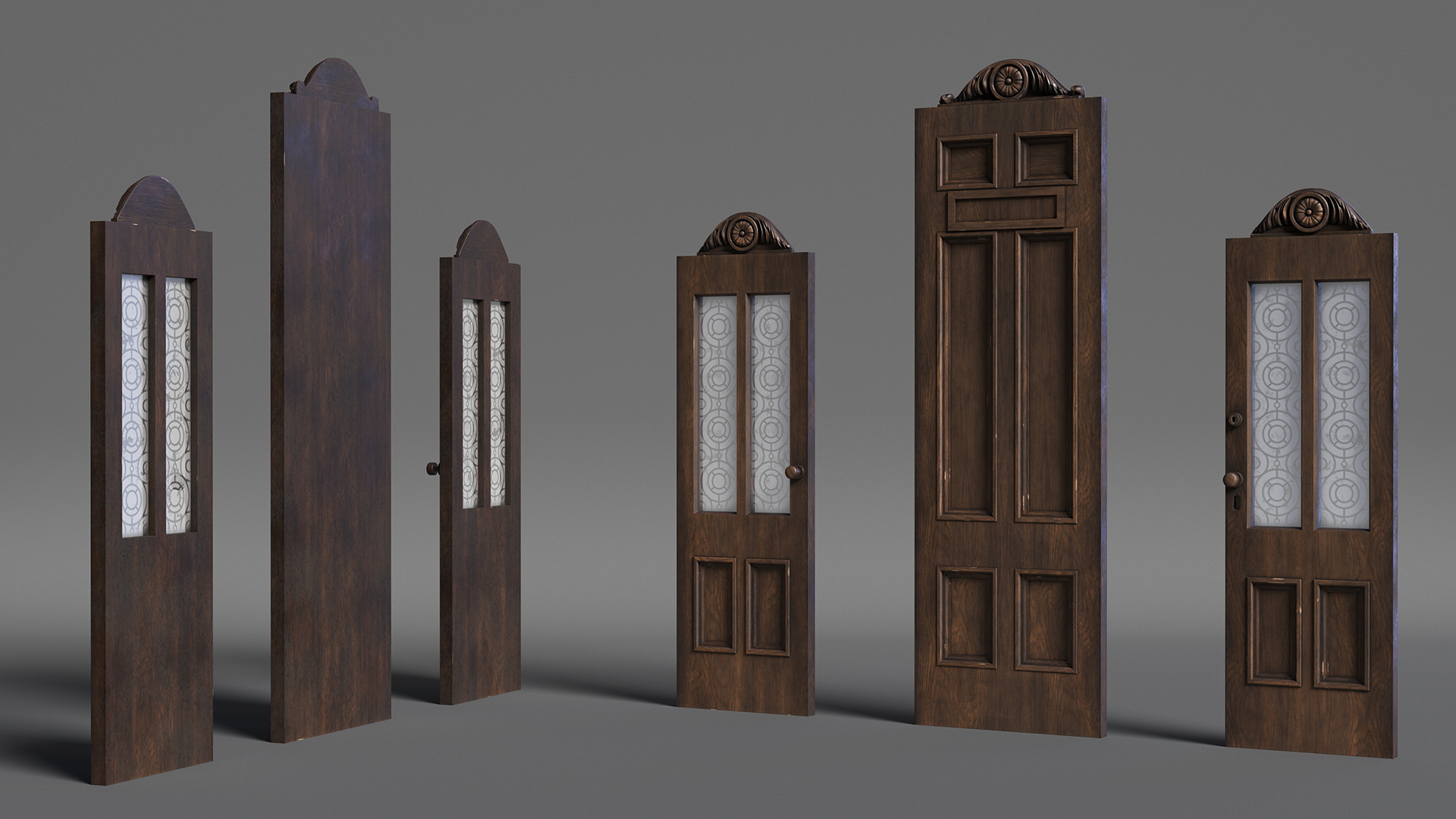 3D model Baroque Wooden Doors